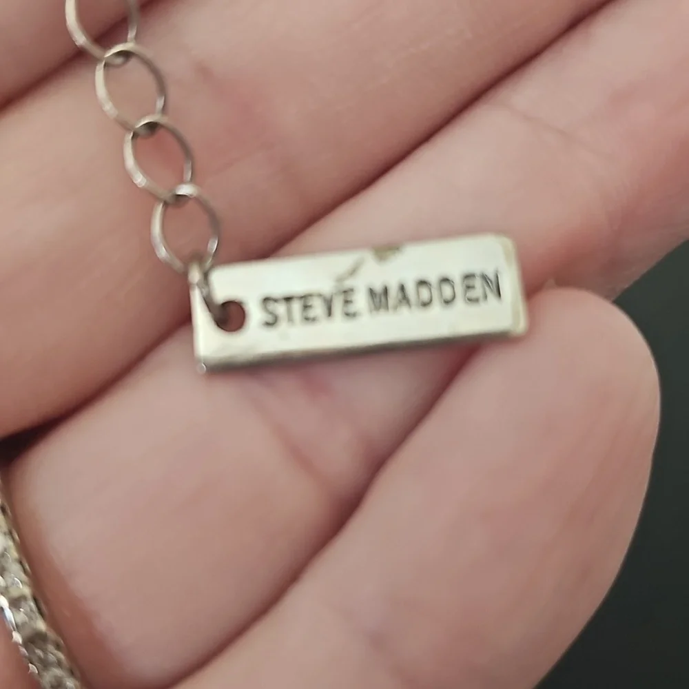 Steve Madden Silver Hope Heart Pendant Necklace 🌠